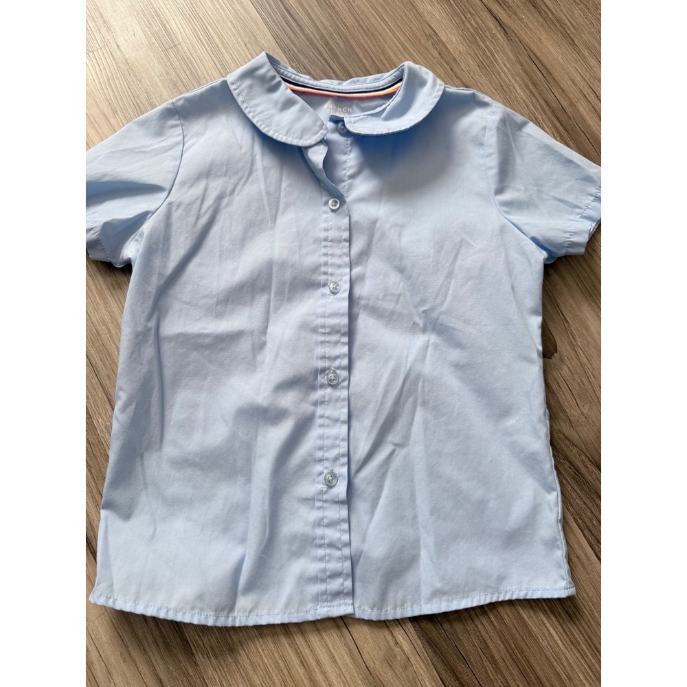 French Toast Girls Light Blue Peter Pan Collar School Uniform Blouse Size 7